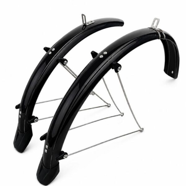 VeloGo Or-Type 24" Alu-Plastic Spatbord Set 53mm V-Stang Zwart