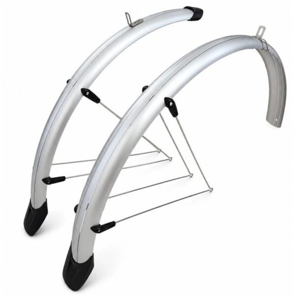 VeloGo Gripe Type 26" Alu-Plastic Spatbord Set 58mm V-Stang Zilver