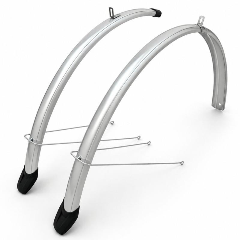 Set Parafanghi Alu-Plastika VeloGo Ecotech 28" 46mm Aste U Argento