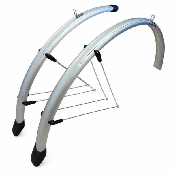 VeloGo Gripe Type 28" Alu-Plastic Spatbord Set 46mm V-Stang Zilver
