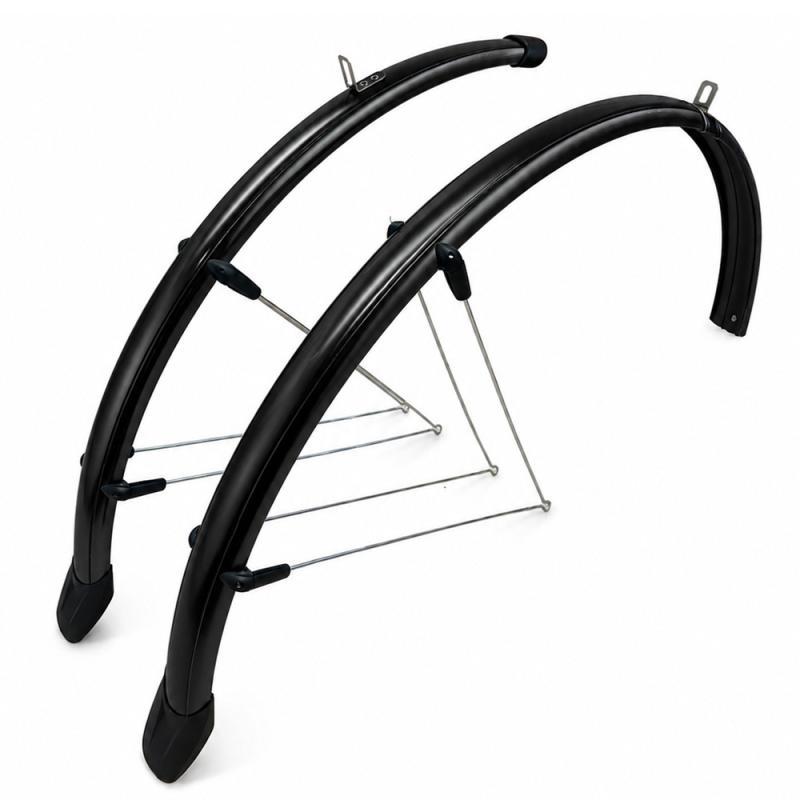 Set Parafanghi Alu-Plastika VeloGo Gripe Type 28" 46mm Aste V Nero