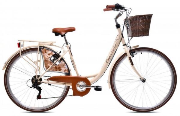 Dámsky Mestský Bicykel Capriolo Diana 26" 6-Rýchlostný Rám 18" Béžový