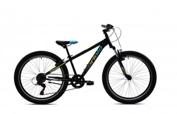 Detský Horský Bicykel Capriolo Oxigen 24" Čierno-Tyrkysový