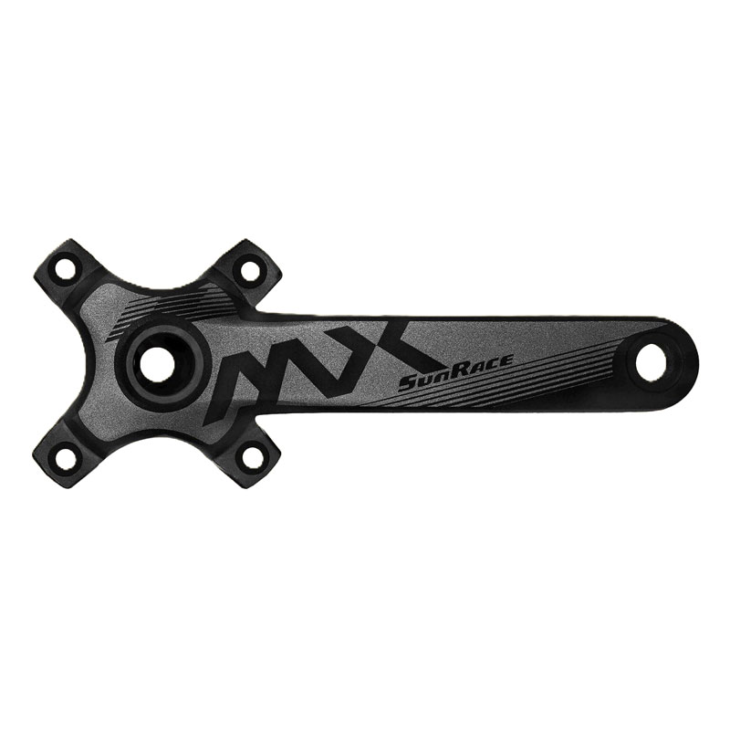 SunRace FCMX00 Kurbelgarnitur (L/R) 175mm BCD96 Schwarz mit BBM97 Innenlager (ohne Kettenblatt)