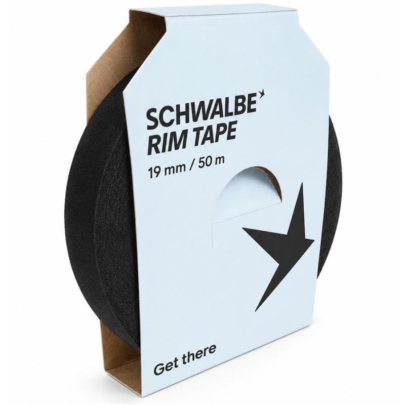 Schwalbe Selbstklebendes Textil-Felgenband 19mm x 50m Schwarz (Max 10 bar / 145 PSI)