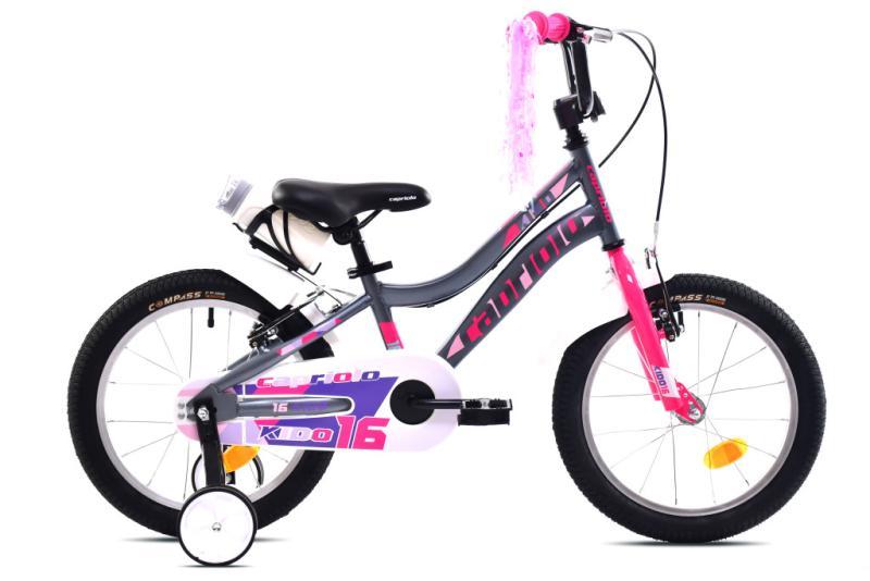 Capriolo Kido 16 Kinderfahrrad Graphit/Rosa (926365-16)