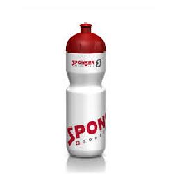 Cyklofľaša Sponser (750ml) Bielo-Červená Bez BPA