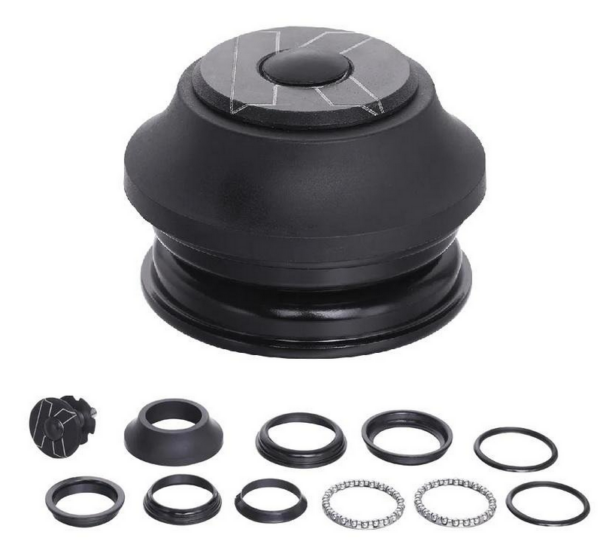 Serie Sterzo Semi-Integrata in Acciaio KENLI Ahead 1 1/8" Nera Ø44mm