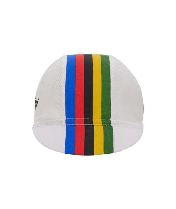 Czapeczka Kolarska Santini UCI Official World Champion Biała (Materiał Koszulki)