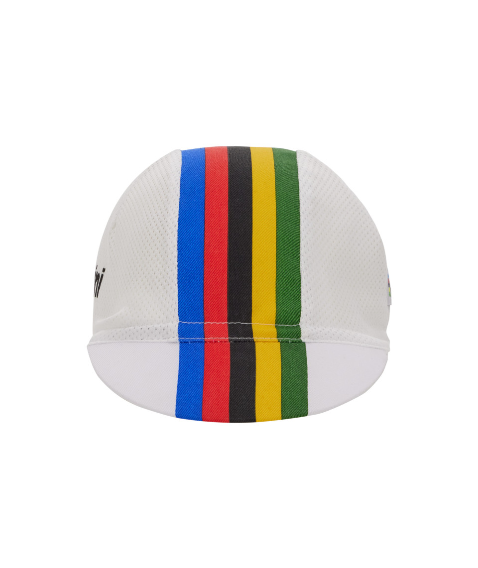 Santini UCI Official World Champion Radmütze Weiß (Trikotmaterial)