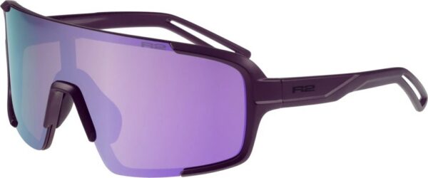 R2 IMPULSE AT028C Sonnenbrille Lila Rahmen / Braun Chrom Glas mit Aufprallschutz und Etui
