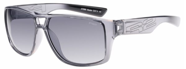 R2 MASTER AT086 Sonnenbrille Grauer Rahmen / Klares Glas mit Aufprallschutz und Etui