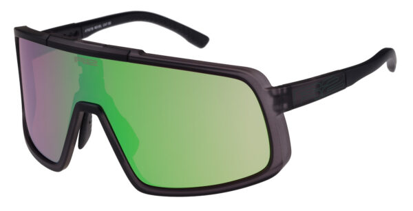 R2 REVEL AT027B Sonnenbrille Dunkelgrauer Rahmen / Grünes Glas mit Aufprallschutz und Etui