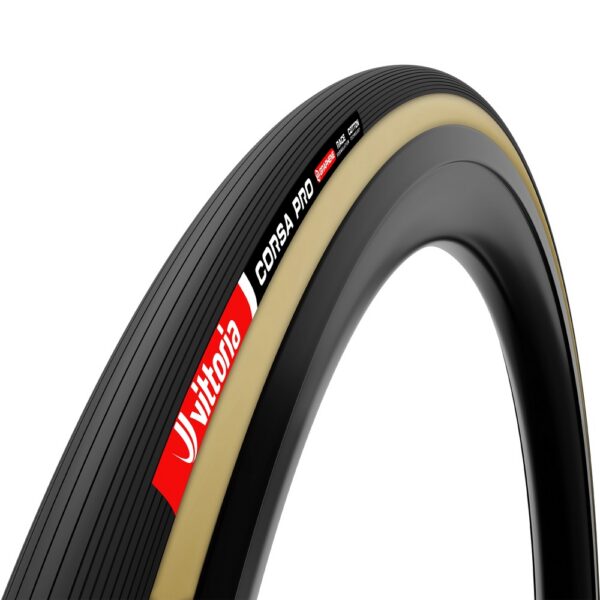 Tubular Ελαστικό Vittoria Corsa Pro 25-622 295g Cotton Kevlar® Corespun 320 TPI Μπεζ/Μαύρο G2.0