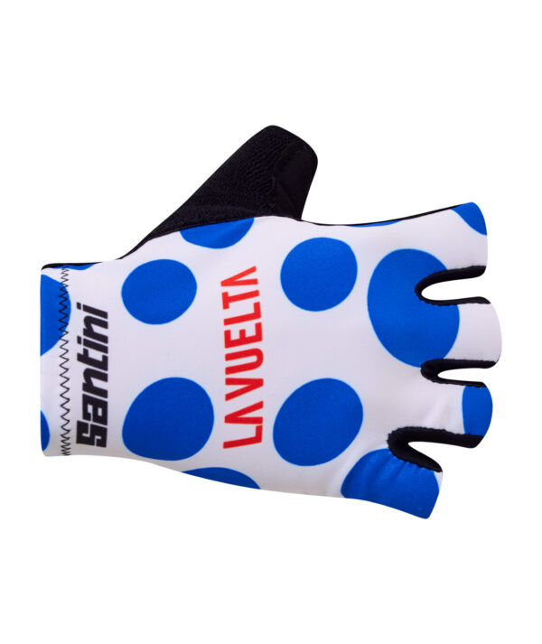 Rękawiczki Santini LA VUELTA Niebieskie w Grochy M