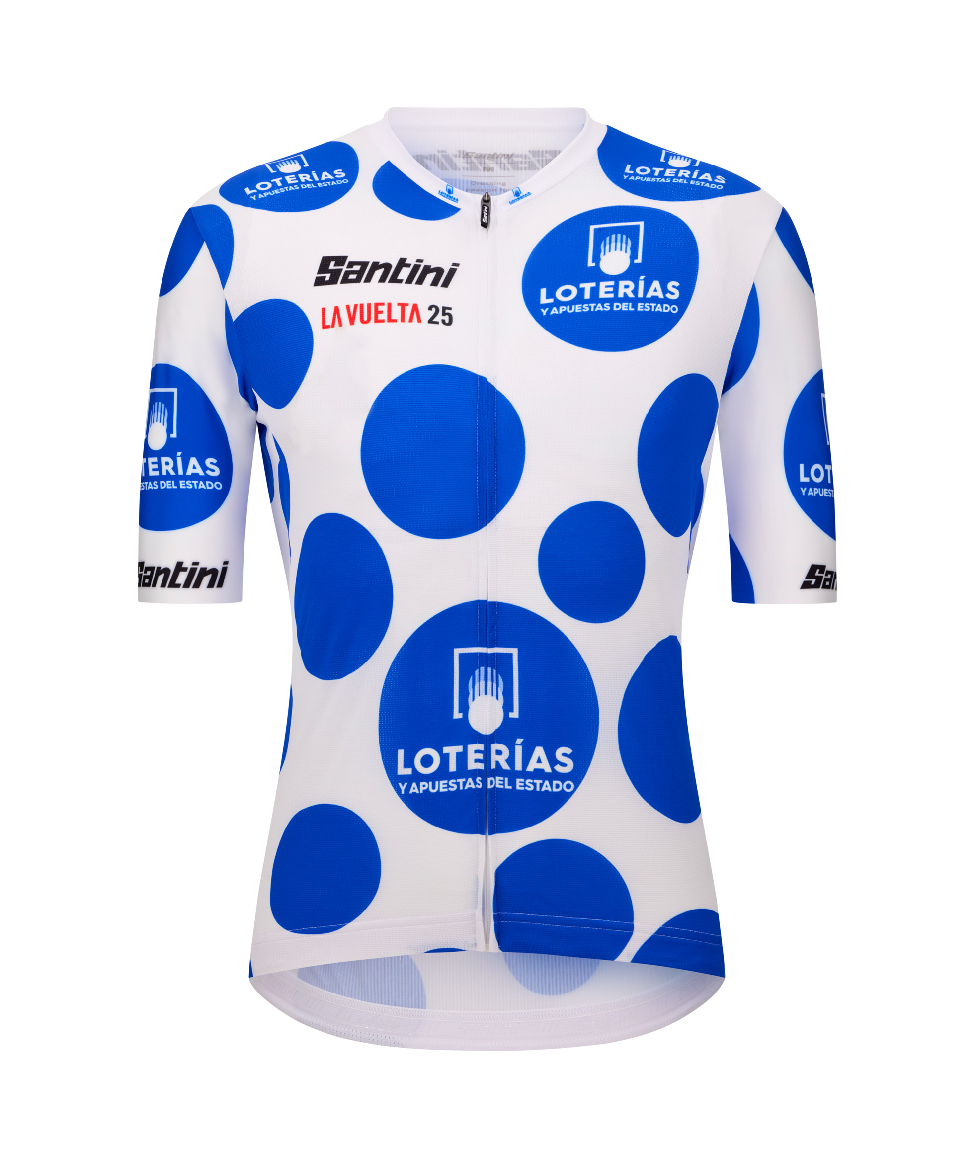 Santini LA VUELTA KING OF THE MOUNTAINS Trikot Blau Gepunktet M