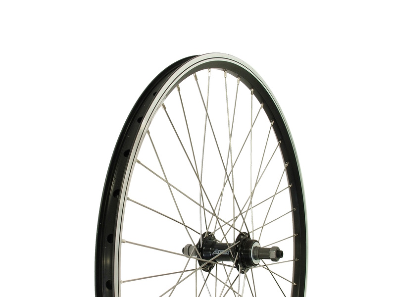 Ruota Posteriore 24", Cerchio in Alluminio Doppia Parete Remerx, Mozzo in Alluminio Sgancio Rapido, Nera