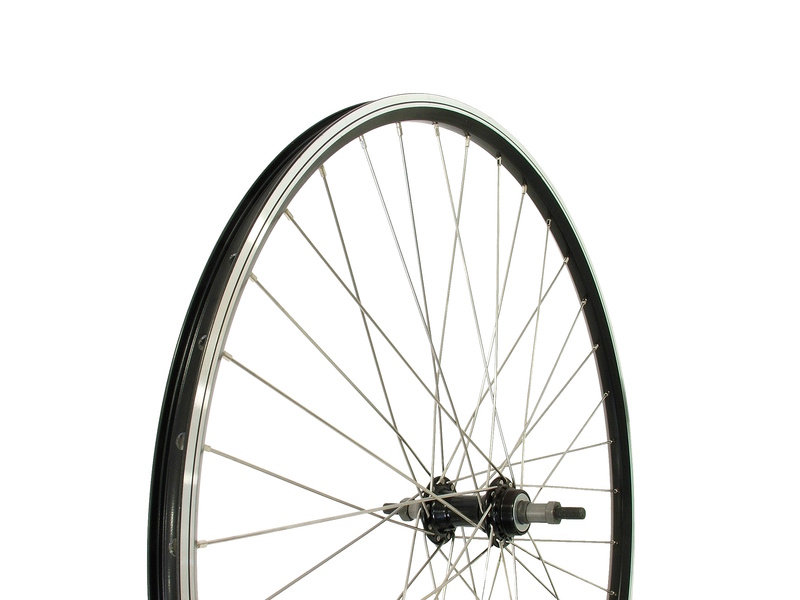 Ruota Posteriore 28" (622x25), Cerchio in Alluminio Doppia Parete RMX, Mozzo in Acciaio a Dadi, Nera