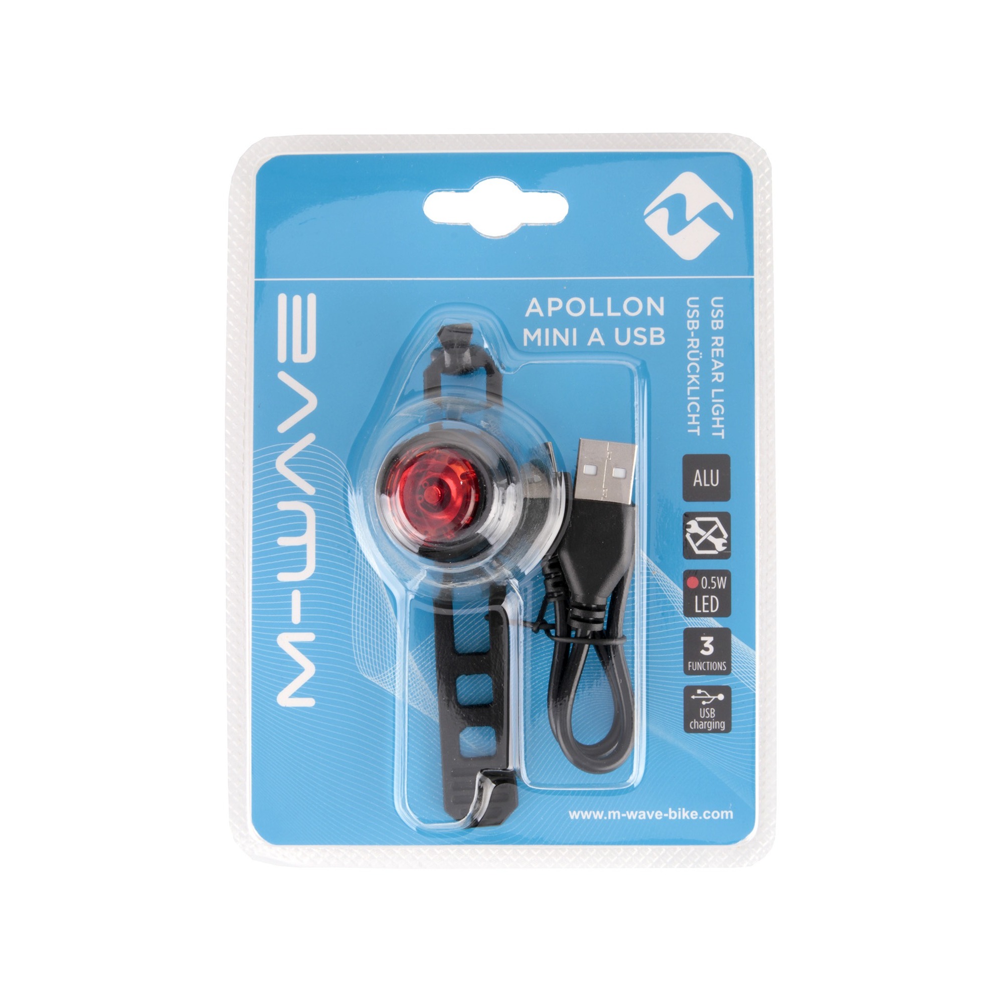 M-Wave Apollon Mini A USB Laetav Tagumine Vilkuv Tuli 0.5W LED Must - Image 3