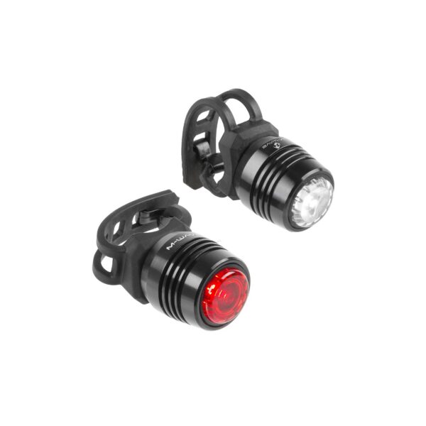 Zestaw Lampek Migających Ładowanych na USB M-Wave Apollon Mini A 0.5W LED Alu Czarny