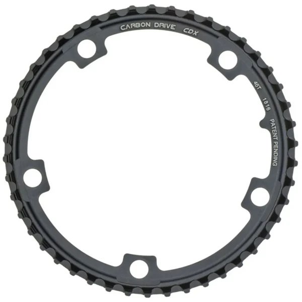 Carreto Dianteiro Gates Carbon Drive CDX 55D BCD 130mm 5 Parafusos Preto