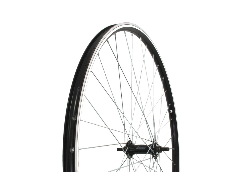 Koło Przednie Csepel 28", Aluminiowa Obręcz Dwukomorowa Mach1, Aluminiowa Piasta na Nakrętki, Czarne (II GATUNEK)
