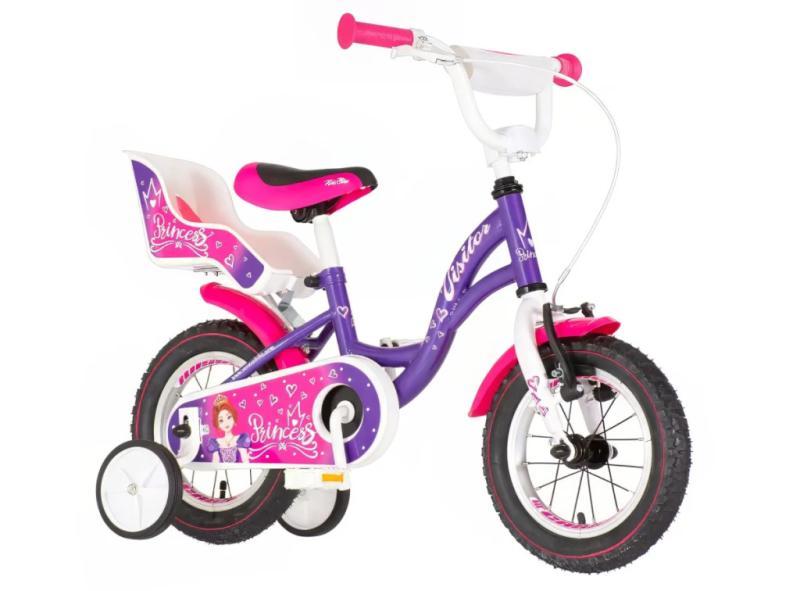 Visitor Princess 12" Meisjes Kinderfiets Paars Prinsessenthema (1120099)