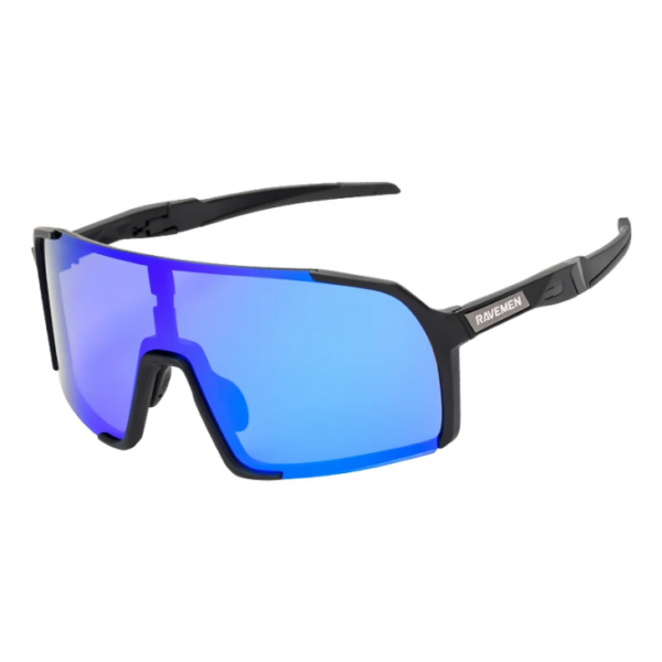 Ravemen CG02 Zonnebril Zwart-Grijs/Blauwe Lenzen