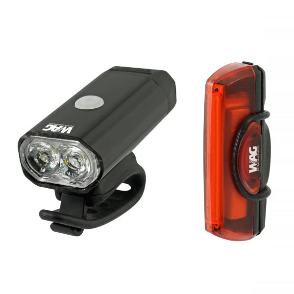 WAG ADVENTURE USB Žibintų Komplektas Priekis 400lm / Galas 16 COB LED (711)
