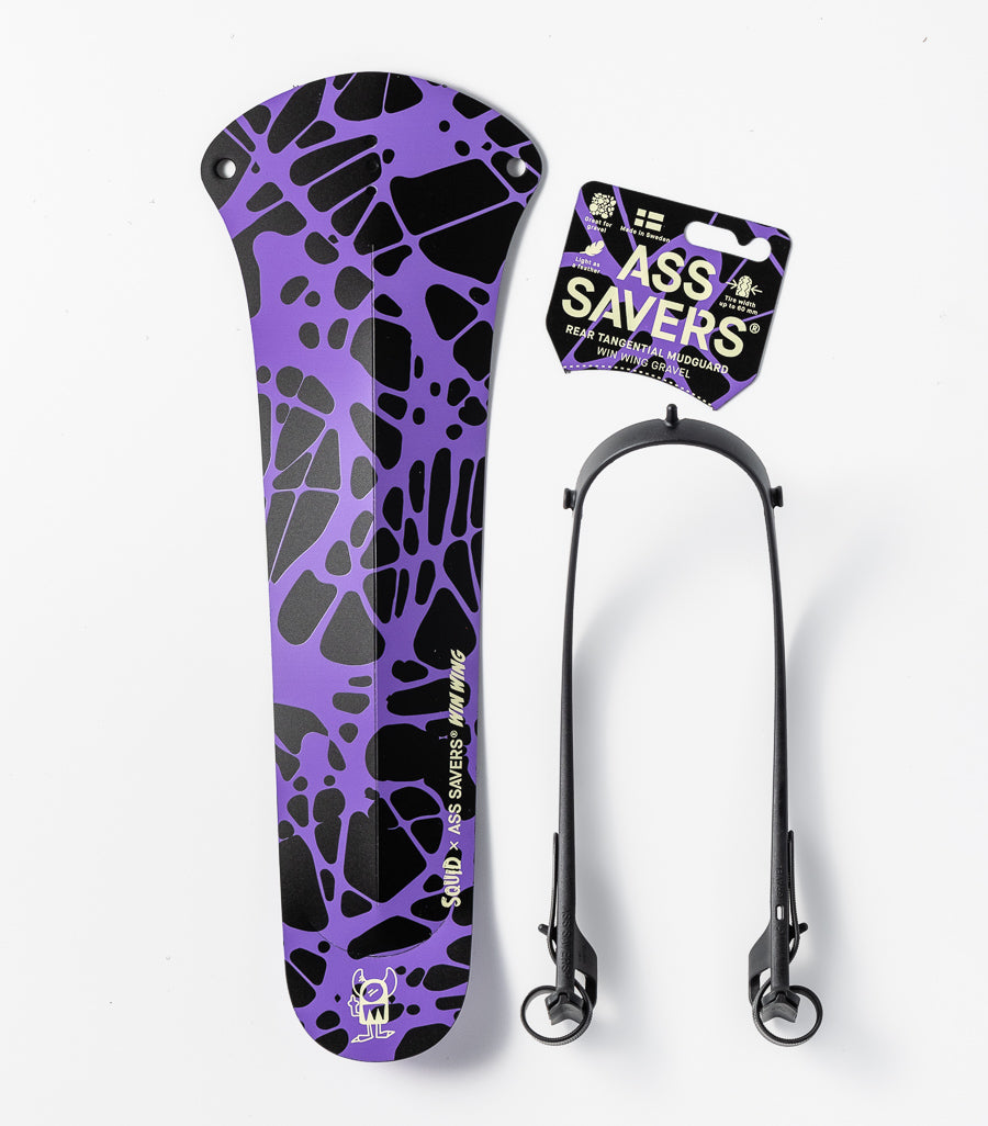 Parafango Posteriore Gravel Ass Savers Win Wing 2 Grafica Squid Nero/Viola