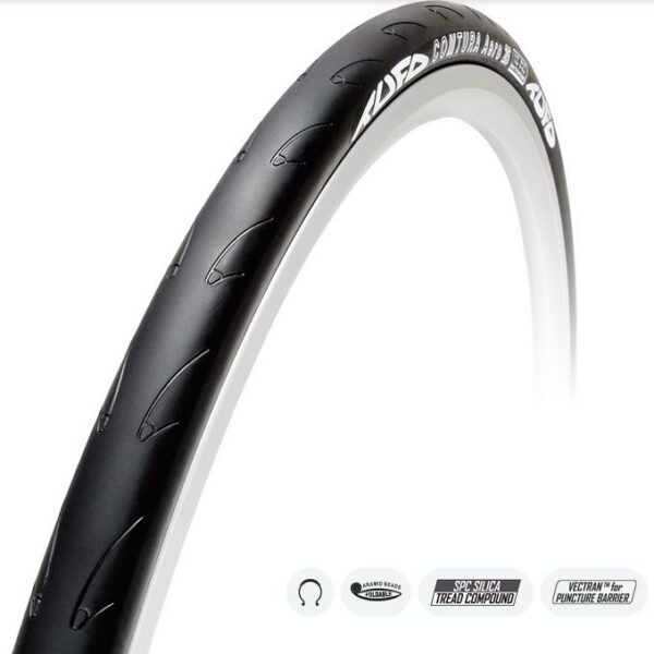 TUFO Comtura Aero Šosejas Riepa 700x25C (25-622) 215g Salokāma Melna