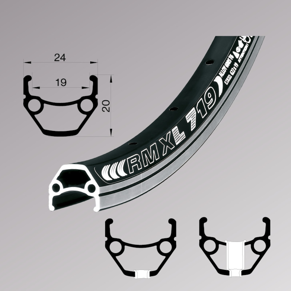 Remerx Dragon 719-L Pöid 26" (559x19mm) 36H Topeltneeditud Piduripinnaga Must