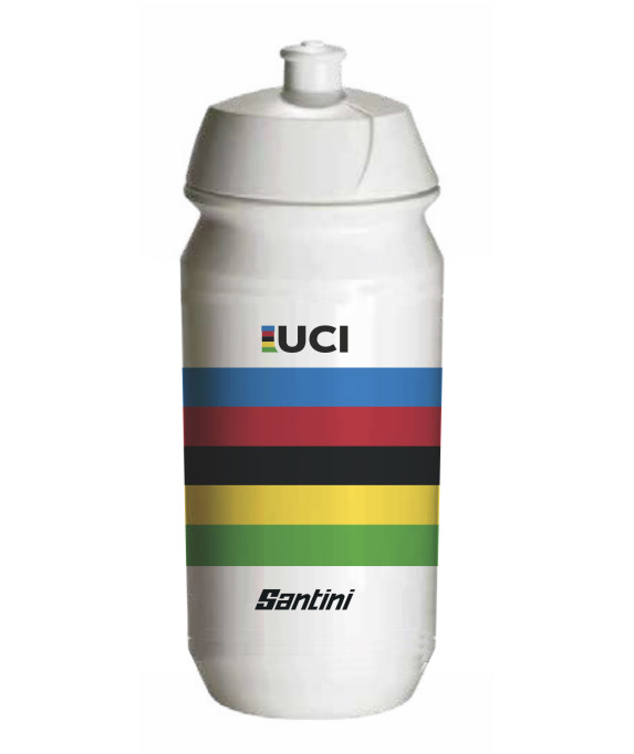 Borraccia Santini UCI World Champion Bianco 500ml Senza BPA (Tacx Shiva)