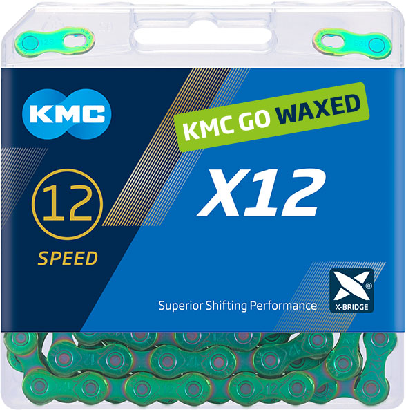KMC X12 WAX 12-Käiguline Eelwaxitud Kett 126L Aurora Roheline - Image 2
