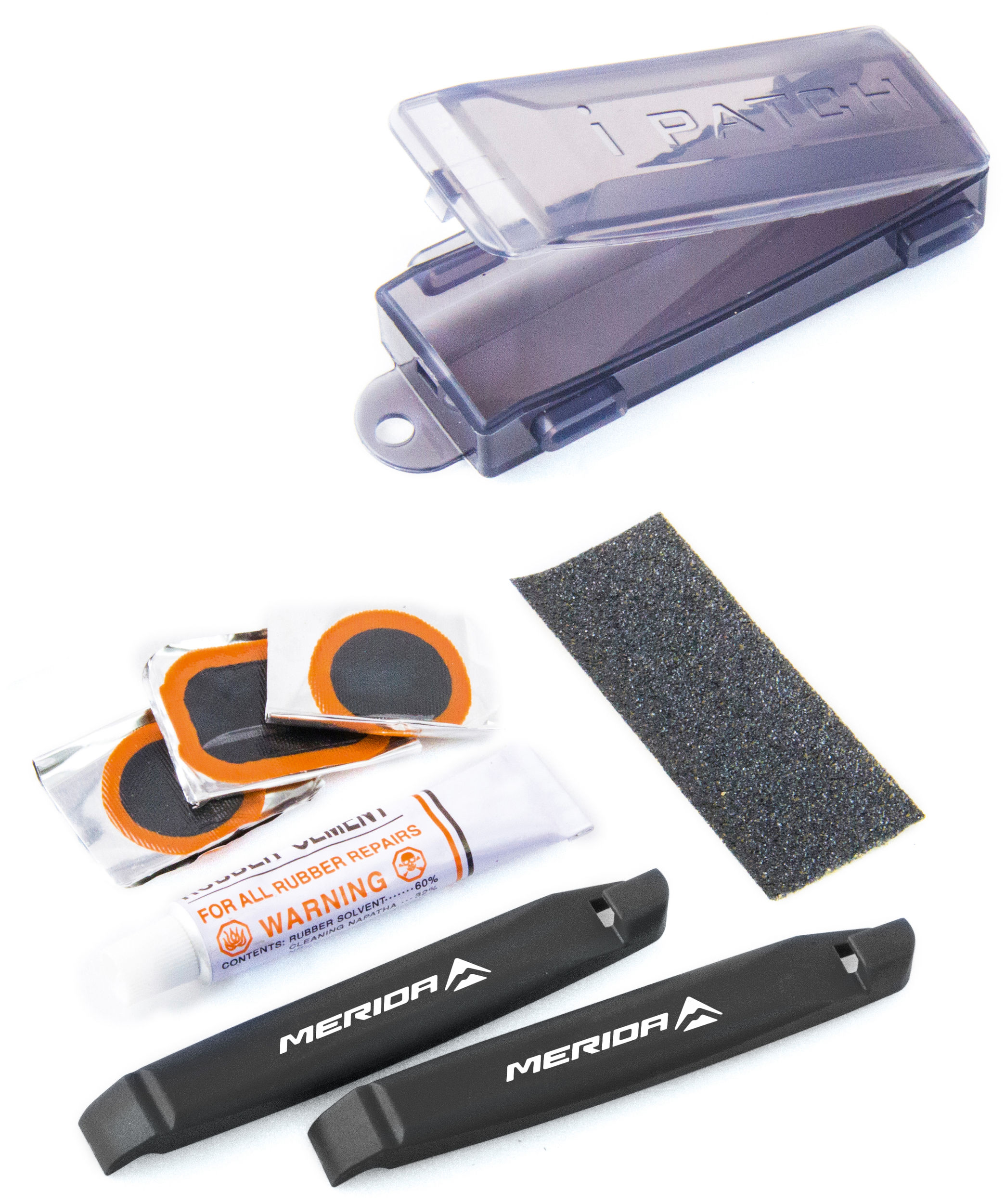 Merida Repair Set All In Sisekummi Defektiremondi Komplekt 2 Heebli ja 6 Lapiga