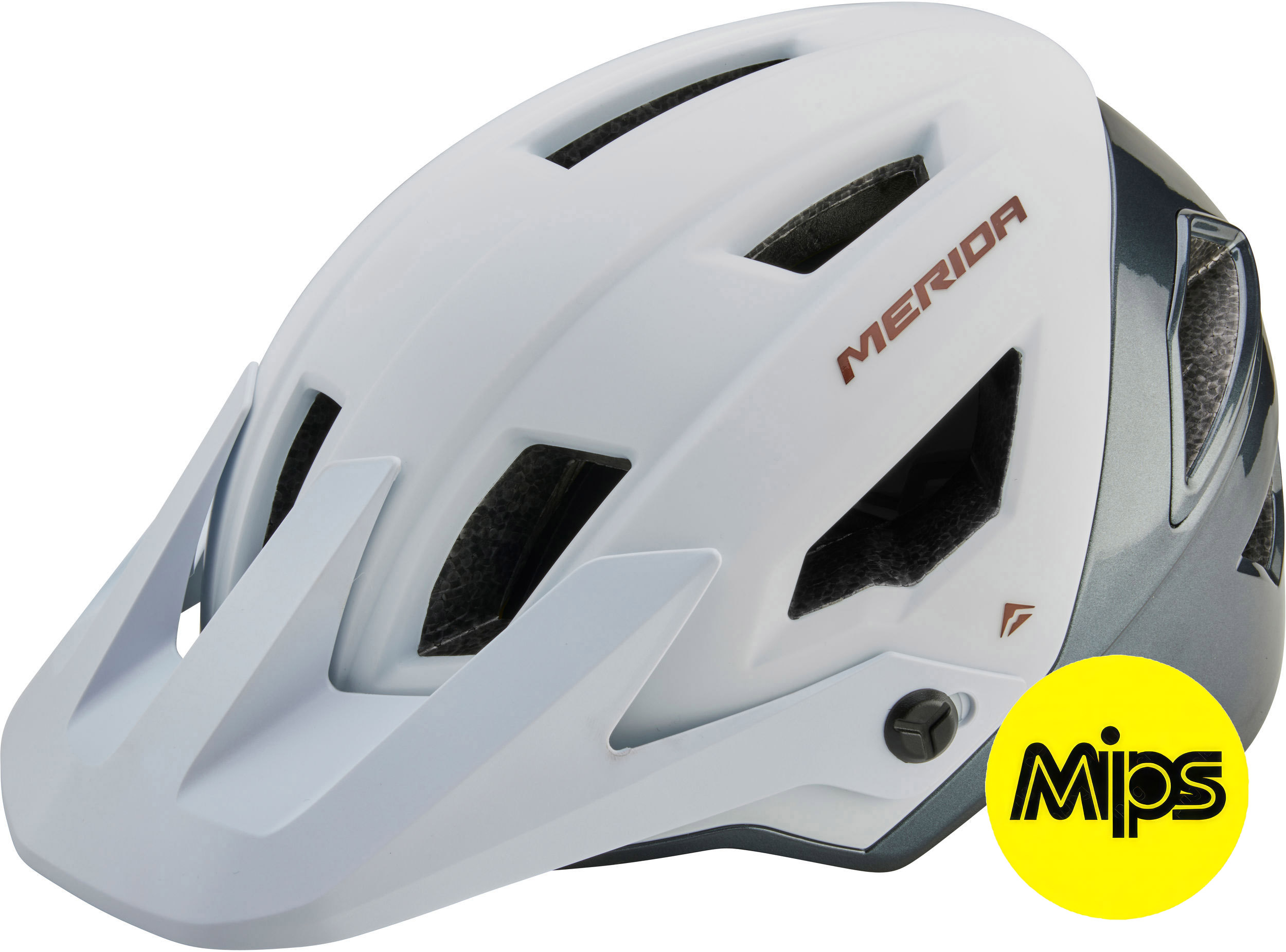 Merida Trailbanger MIPS MTB Kiiver Matt Valge/Läikiv Hall (54-58cm)