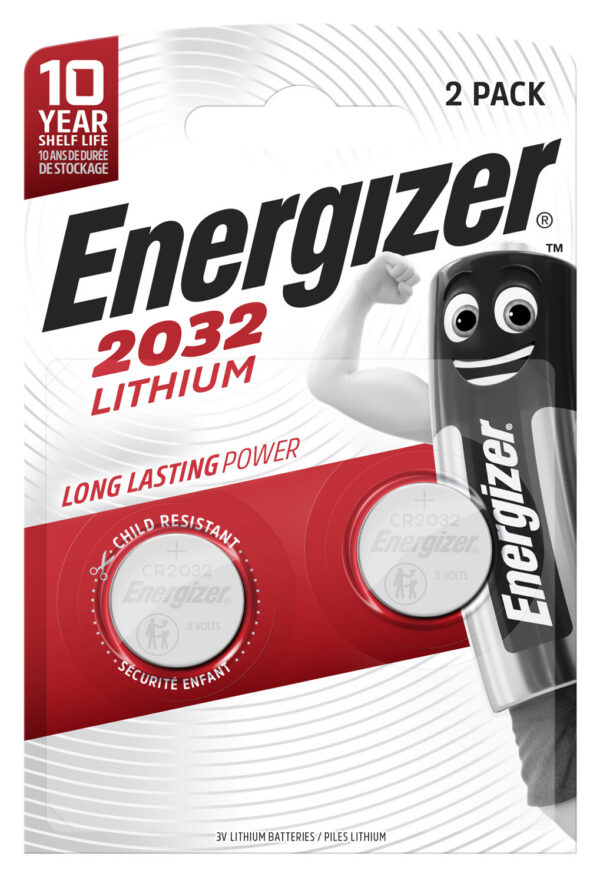 Energizer CR2032 3V Lithium Knoopcelbatterijen (2-Pack)