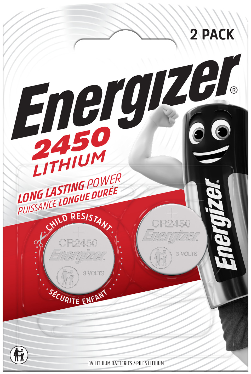 Energizer CR2450 3V Liitium Nööppatareid (2 tk pakis)