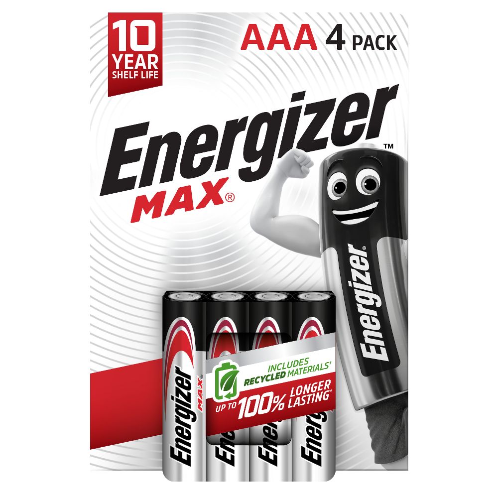 Energizer MAX AAA / LR03 Leelispatareid (4 tk pakis)