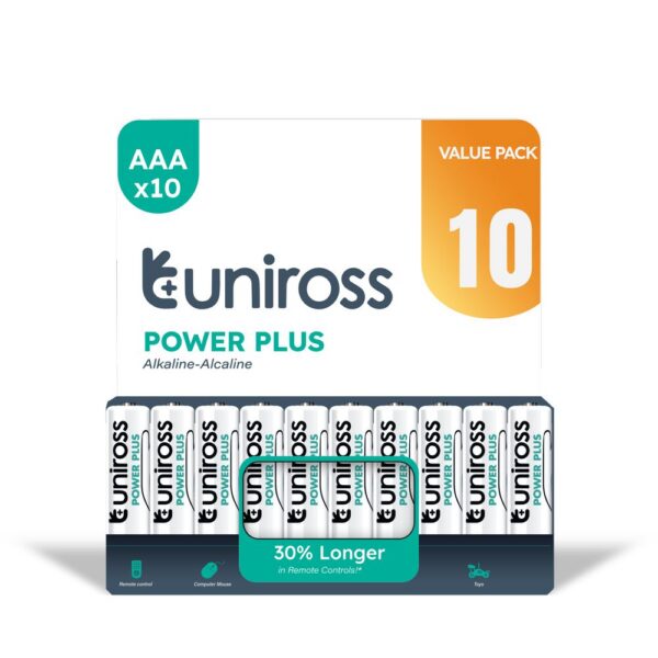 Uniross Power Plus AAA / LR03 Alkaline Batterijen (10-Pack)