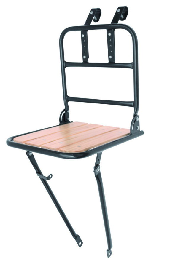 Didelė Priekinė Bagažinė Tvirtinama prie Vairo Plieninė su Mediniu Pagrindu 26-28" (25kg)