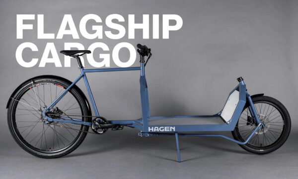 Hagen Flagship Lastenrad Anthrazit mit externer 10-Gang Shimano Kettenschaltung